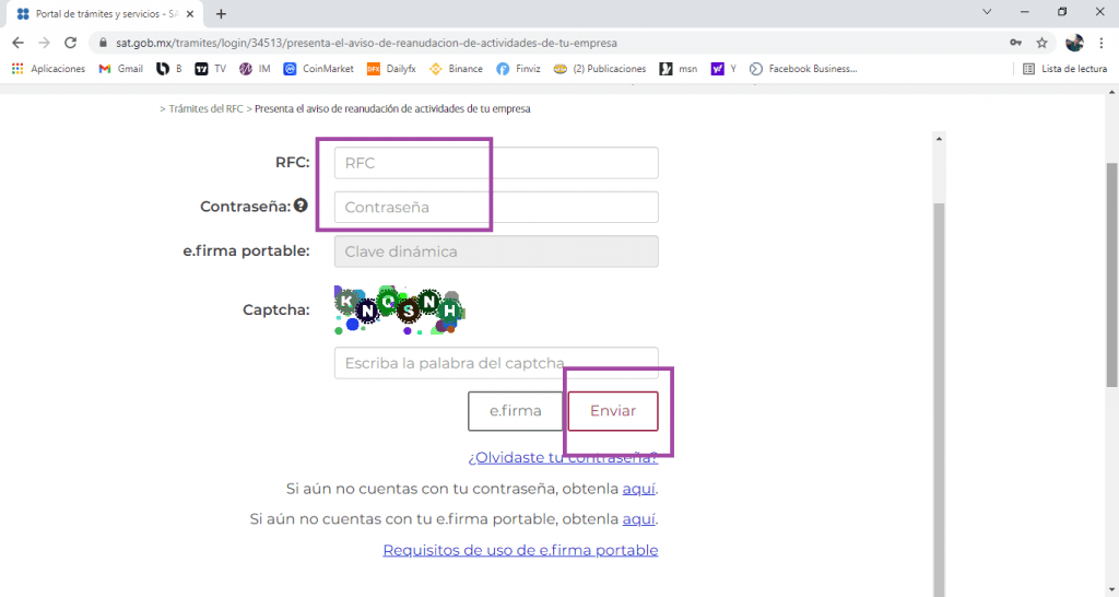 Reanudación de actividades