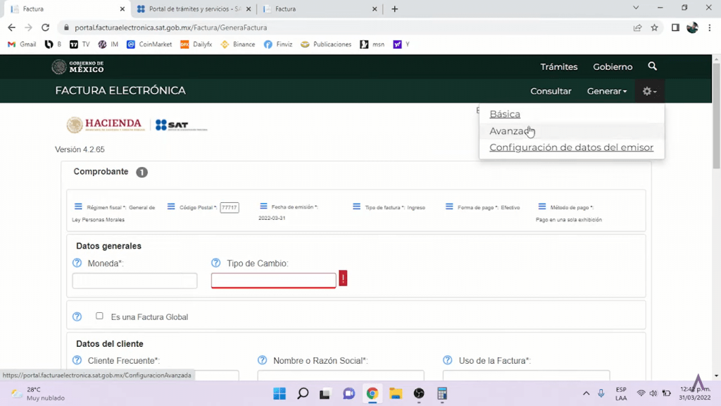 Como generar la factura 4.0