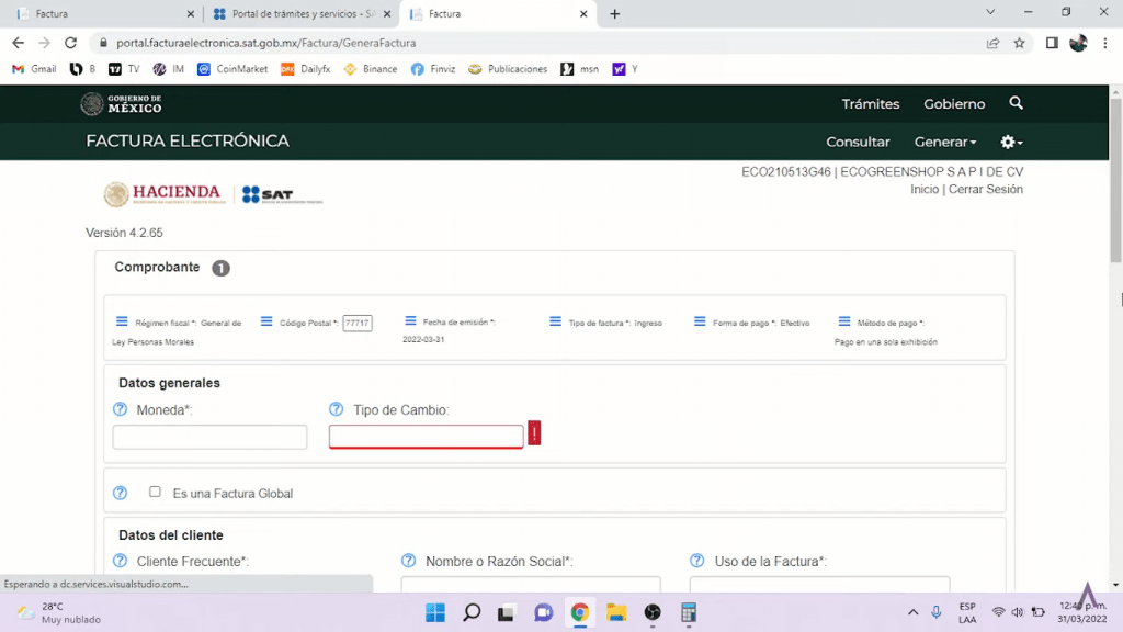 Como generar la factura 4.0