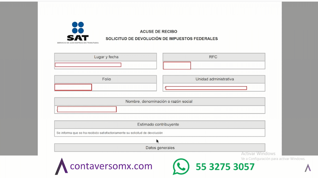 acuse devolucion