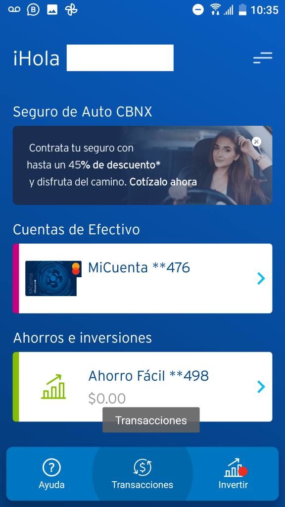 Pagar impuestos app Banamex